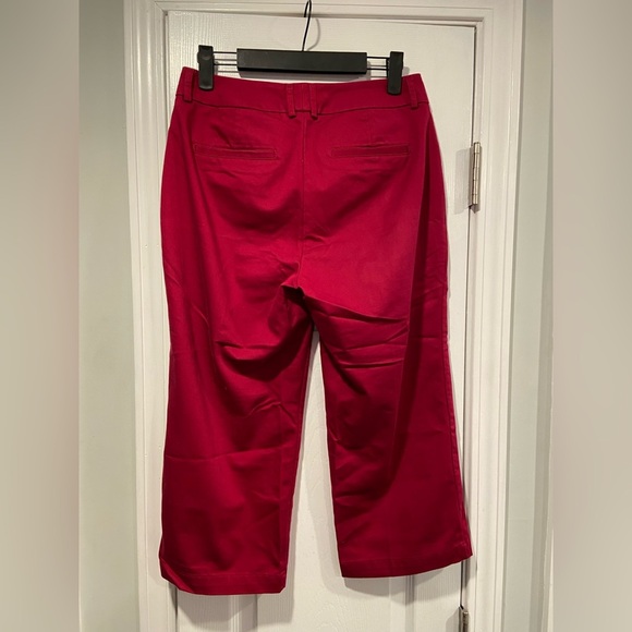 Dockers Size 4P Pink Ideal Fit Cropped Capri Chino Pants Cotton Blend Stretch - Picture 3 of 11
